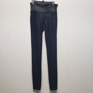 Spanx Faux Leather Black Leggings Size Small Petite READ